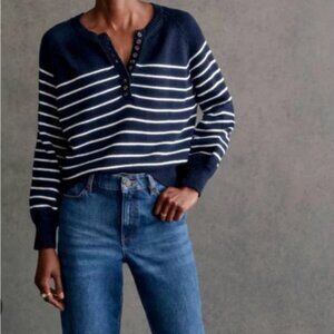 Sezane -- Leotine Jumper (Blue/White Stripes)